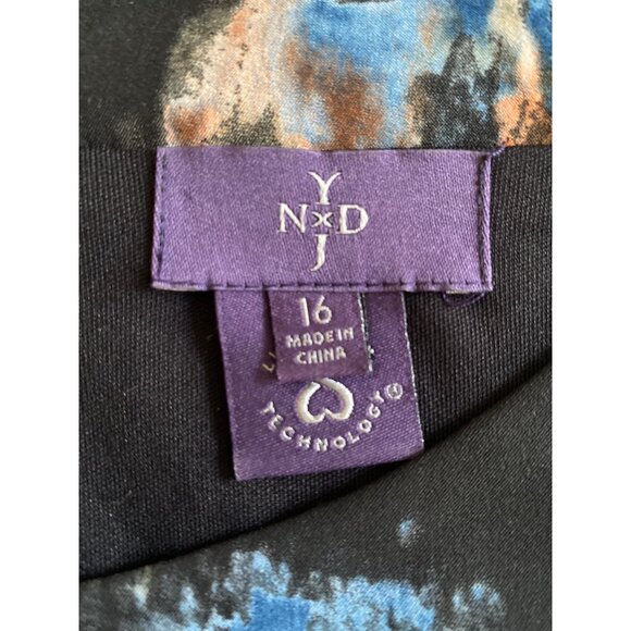 NYDJ Black Melting Ikat Twist Front Dress, Long Sleeves Women's Size 16 - Picture 10 of 13